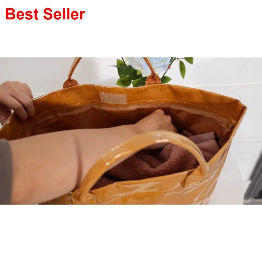 Large PVC Tote Bag with Letters Print, Clear Paper Shoulder Hobo Bag